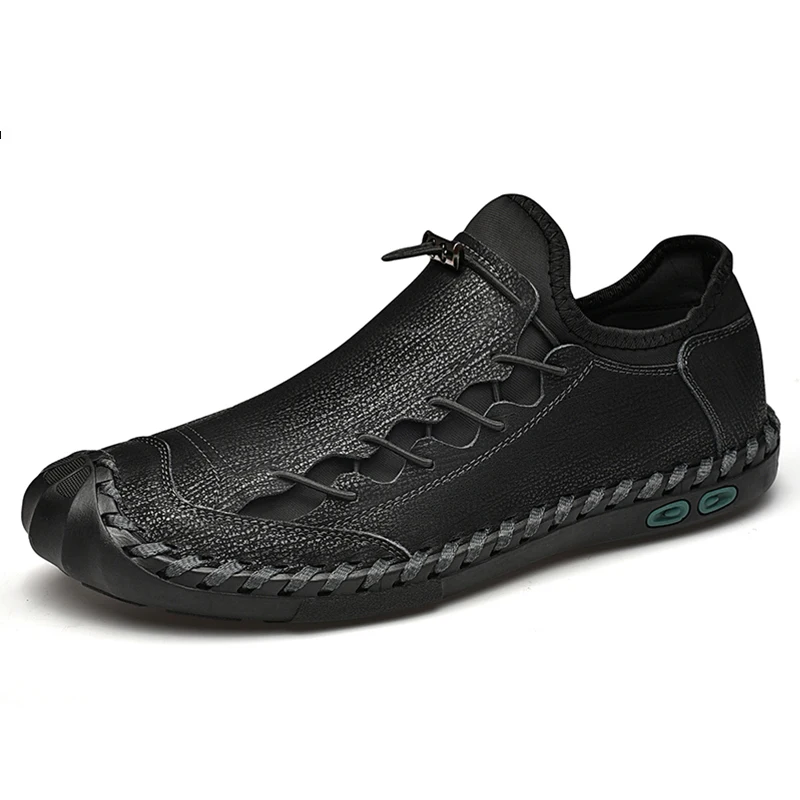 

Plus Size 48 Men Shoes Leisure Split Leather Shoes Men Loafers Super Soft Men Flats Casual Shoes