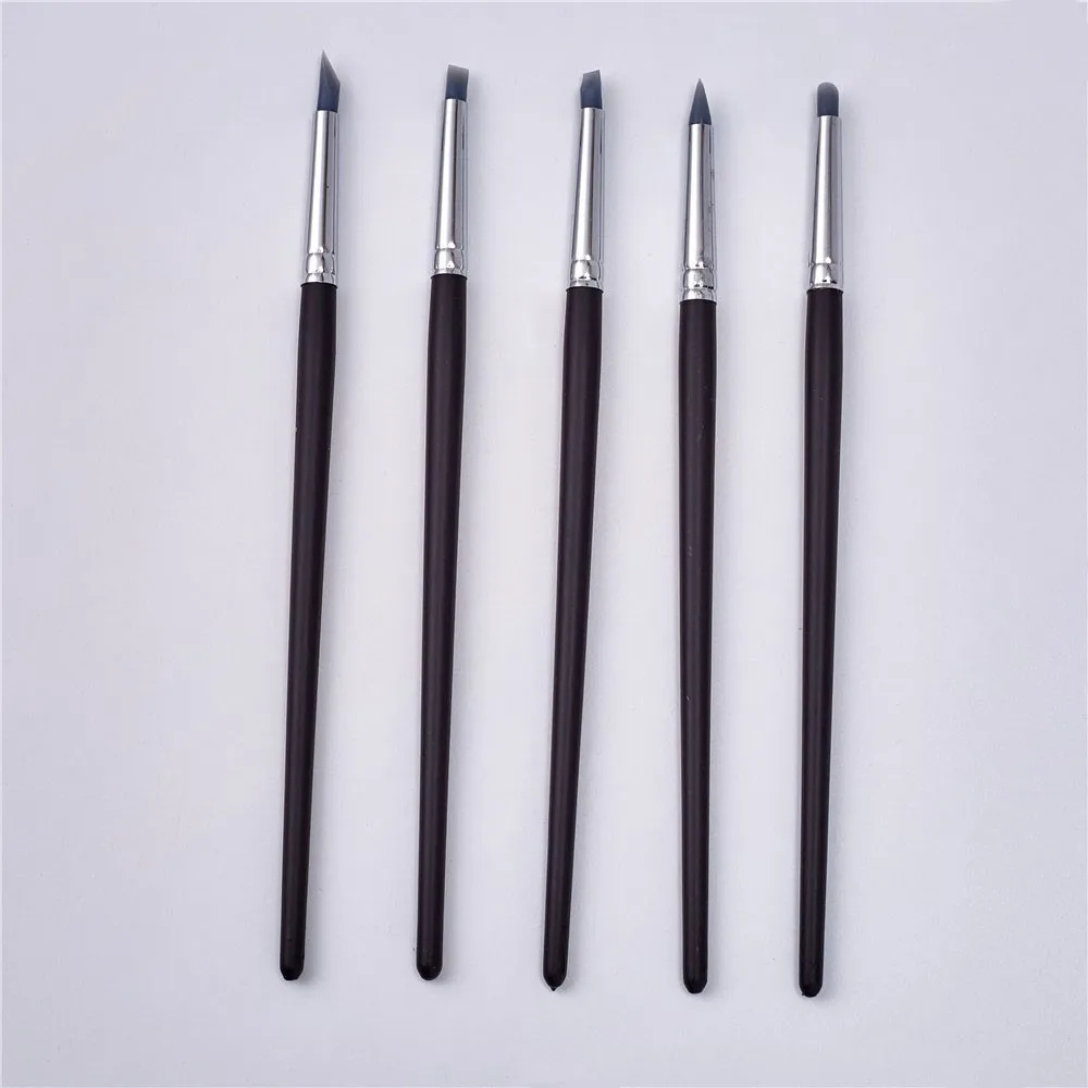 Rubber Tip Paint Brushes Clay Tools Grey Head culpture Pottery Color Shaping Blending Drawing Modeling Remove Fingerprints Hot | Дом и сад