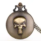 Ретро аниме Каратель Череп кварцевые карманные часы для мужчин женщин антикварные бронзовые карманные часы ожерелье цепочка часы с лучшими подарками