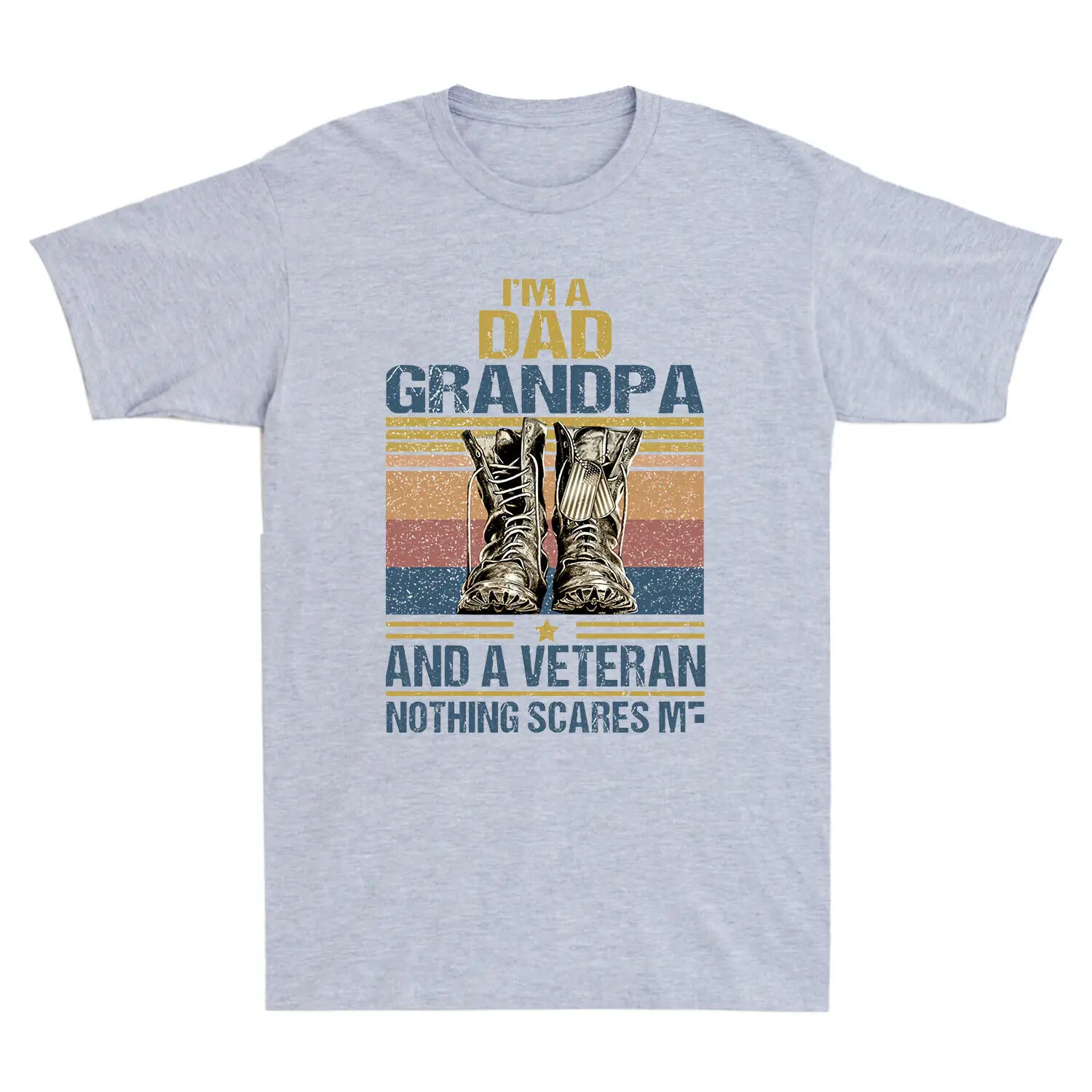Я папа Дедушка и Ветеран ничто не боится меня Мужская футболка для папы