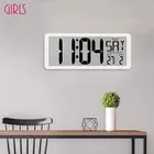 Светодиодные цифровые настенные часы, большие цифровые часы с отображением времени, будильником и датой, настольные электронные часы с датой