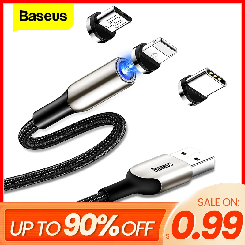 Baseus магнитное зарядное устройство Micro USB кабель для передачи данных iPhone Xiaomi POCO