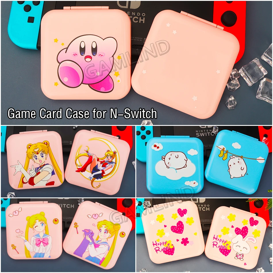

Nintend Switch Cute Game Card Case Cover NS Cartoon Theme SD Cards Pink Shell Storage Box for Nintendo Switch/Lite Accessories