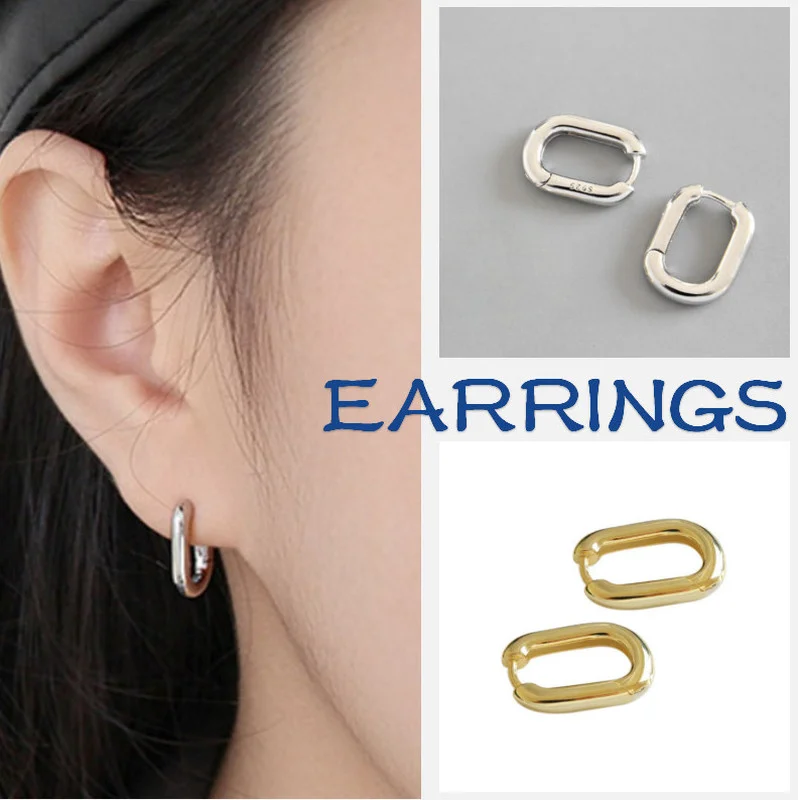 

New Geometric Ear Buckle Female Oval Handmade Earrings Party Accessories Gifts