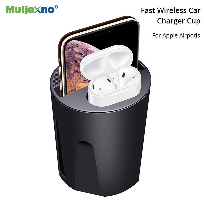 Muljexno беспроводное автомобильное зарядное устройство чашка для iPhone Xs Max Xr 8