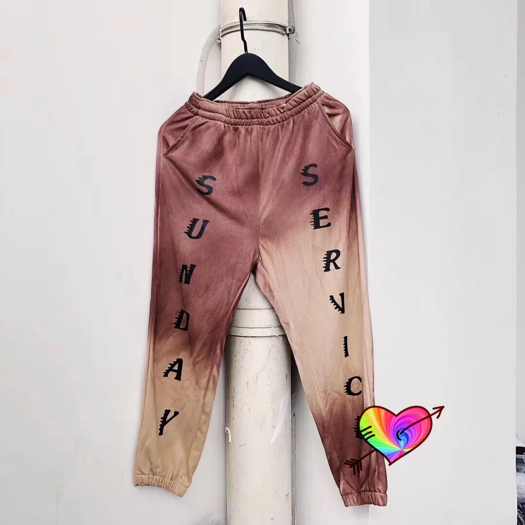 

2021 Kanye West Tie Dye Pants Sunday Service Sweatpants Men Women High Quality CPFM Trousers Thick Material Terry Cotton