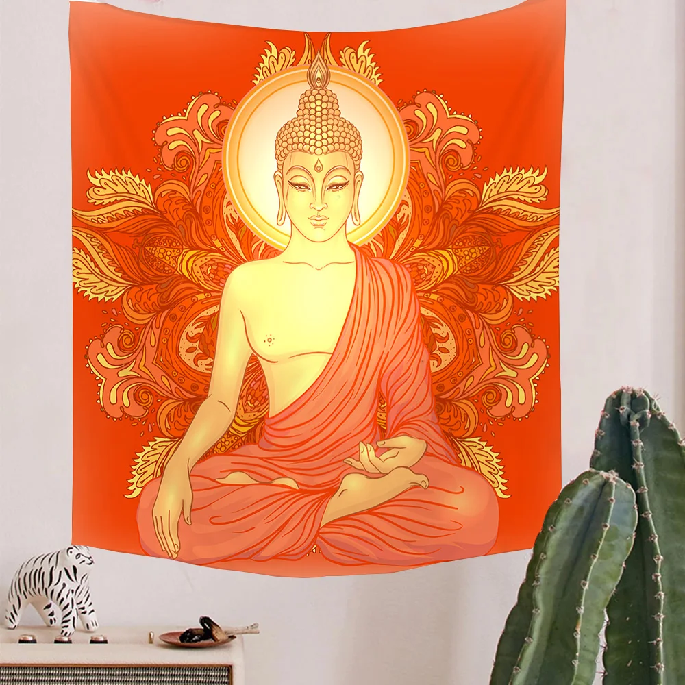 

Indian Buddha's Meditation Psychedelic Scene Home Art Decorative Tapestry Hippie Bohemian Decorative Mandala Sheet Sofa Blanket