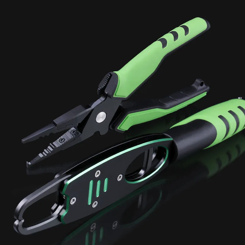2021Green/Blue Fishing Pliers Grip Aluminum Alloy Split Ring Cutters Line Hook Recover Fishing Tackles High Quality Fishing Tool