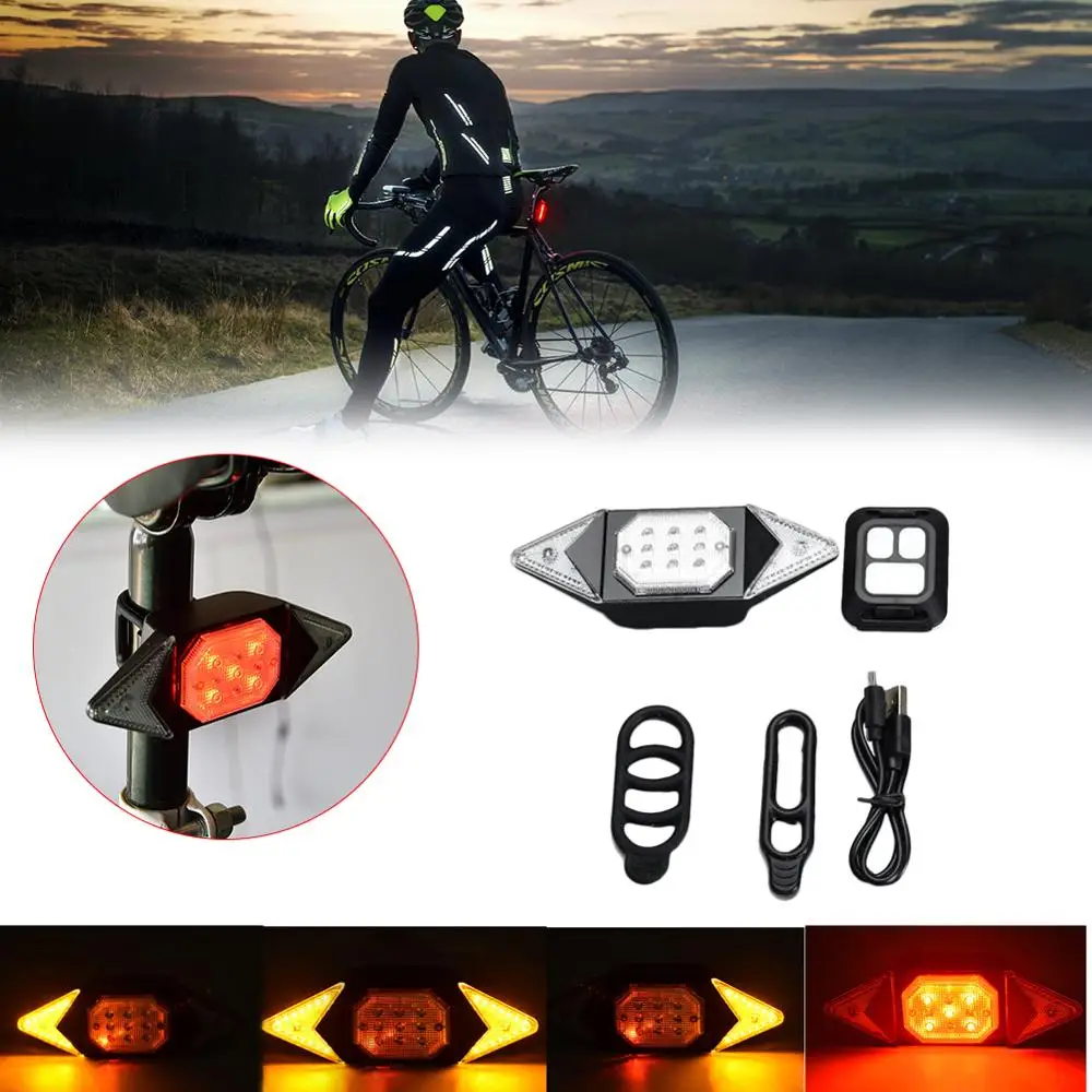 

Bicycle Turn Signal Lamp Wireless Remote Control Bicycle Tail Light USB Rechargeable Bike Rear Light Mountain Bike Steering Ligh