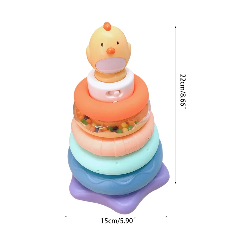 

Stacking Rings Nesting Circle Music Rainbow Tower Kids Building Blocks Baby Toys