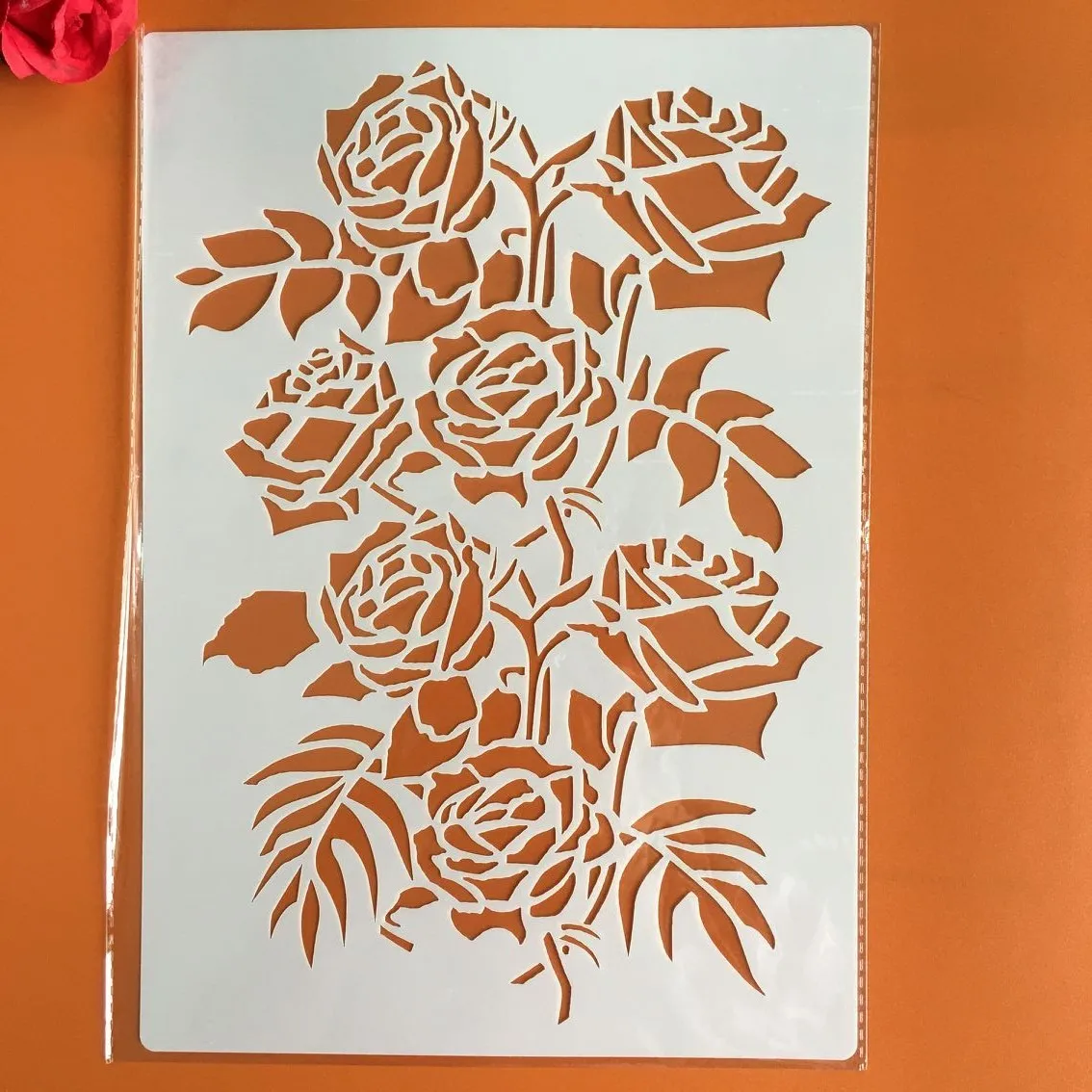 A4 29 * 21cm rose DIY Stencils Wall Painting Scrapbook Coloring Embossing Album Decorative Paper Card Template,wall