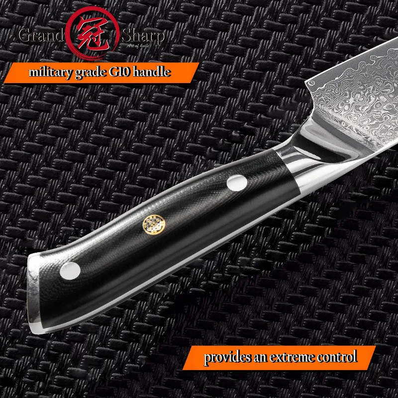 Grandsharp 9,5 дюймов дамасский нож шеф-повара 67 слоев VG-10 стали японский дамасский кухонный нож инструменты для приготовления пищи нож мясника