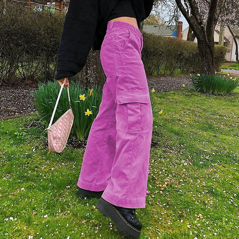 

Women'S Corduroy Women'S Pants Large Pocket Cargo Pants