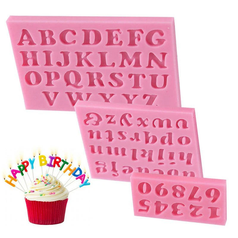 

3pcs/set Letter Number Silicone Molds Fondant Cake Decorating Tools Chocolate Mold Baking Dish Craft Kitchen Tool