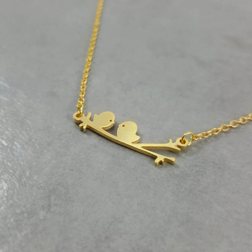 Милая пара птица на дереве массивное ожерелье для женщин Bff подарок бохо