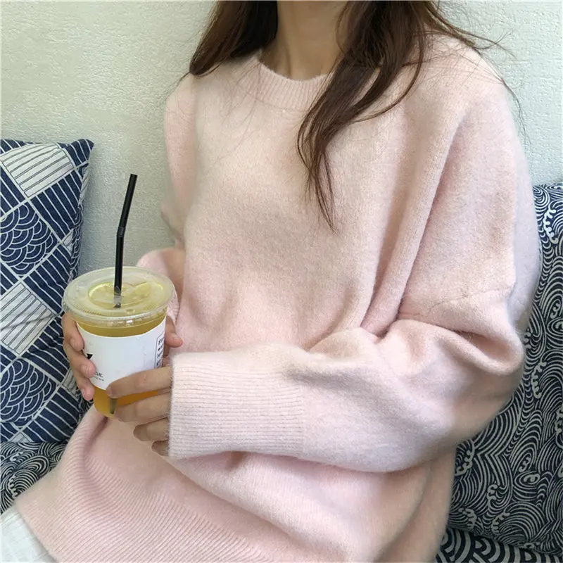 HziriP Loose Brief Sweet Stylish Girls Cute Winter Solid Chic Gentle Elegant Warm Soft All-Match Women Knitted Basic Sweaters | Женская
