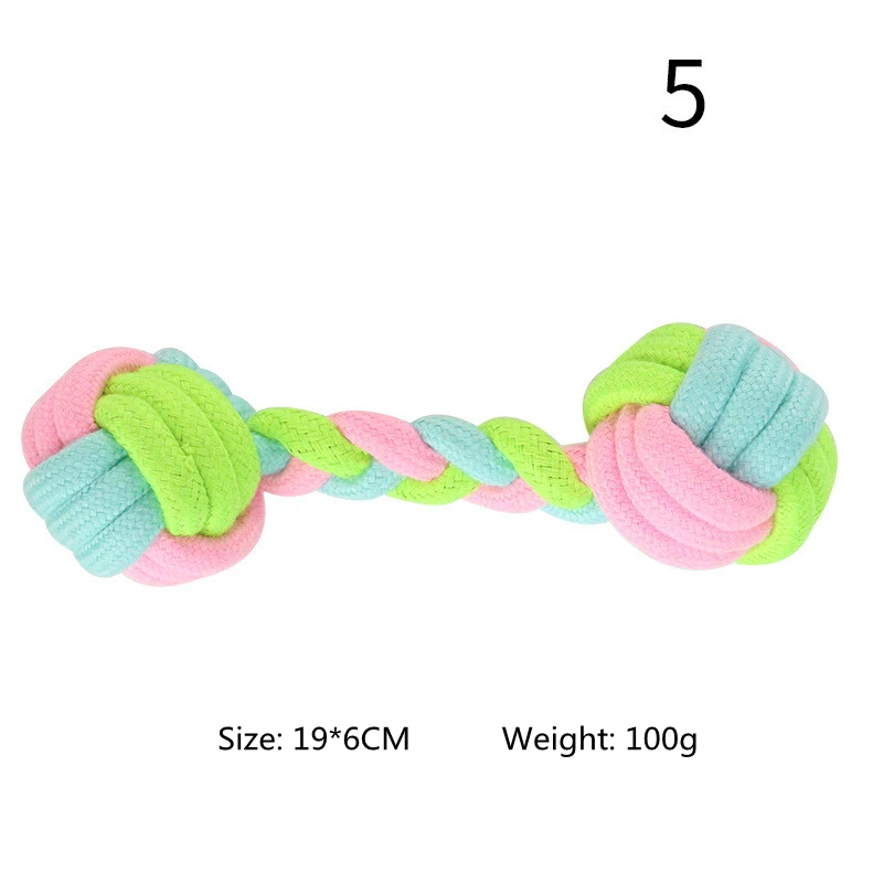 Веревка из хлопка для собак игрушки чистки зубов красочная собачья веревка