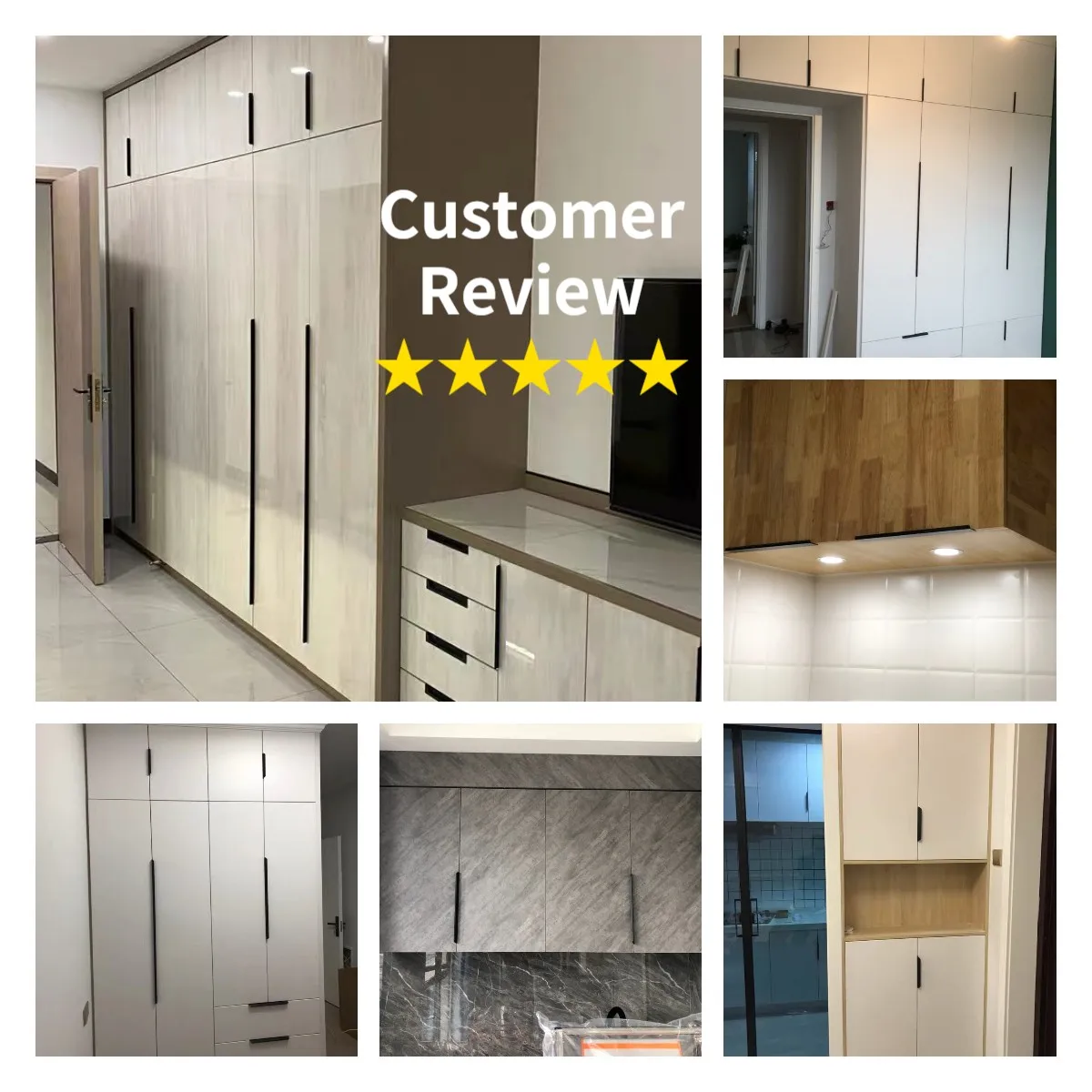 Золотые черные скрытые ручки Длинные для кухонного шкафа ящиков из алюминиевого