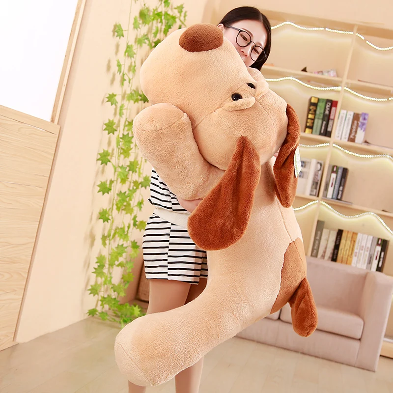 Preço Dorimtrader 150 Cm Grande Bonito Deitado 59 Polegadas Gigante Stuffed Animal Brinquedo Do Cão De Pelúcia Cães Dos Desenhos Animados Travesseiro Boneca Amante Presente DY61632