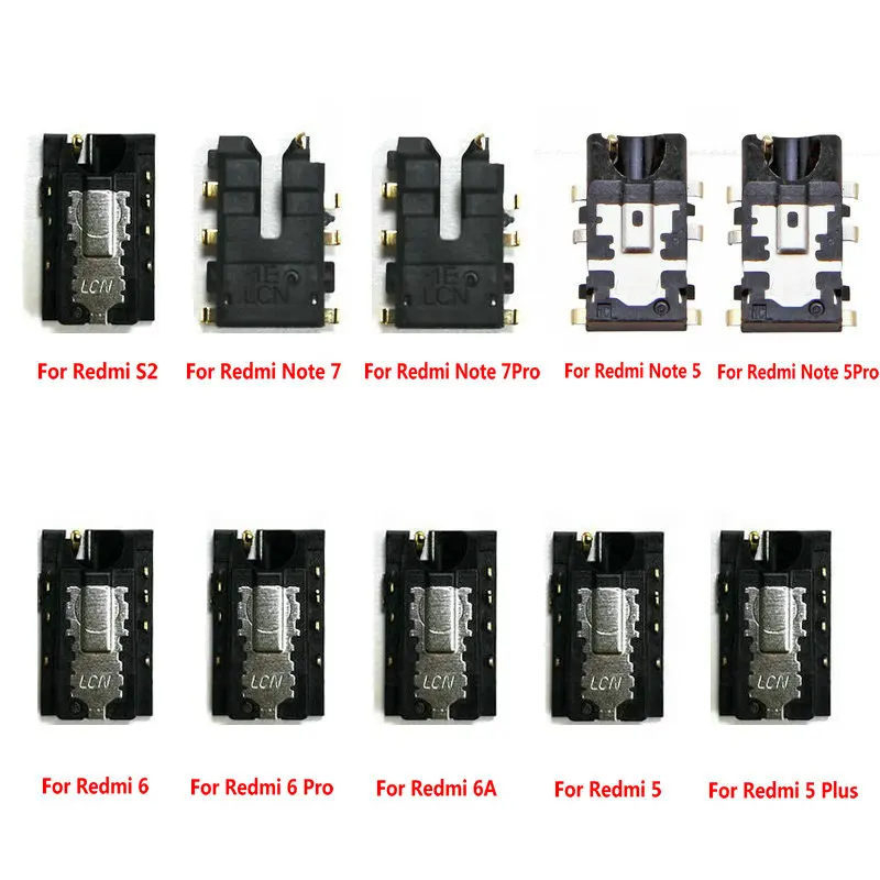 2 шт ухо для разъема наушников разъем аудио Flex Ремонт Запчасти XiaoMi Redmi S2 Note 7 6 6A 5 Pro