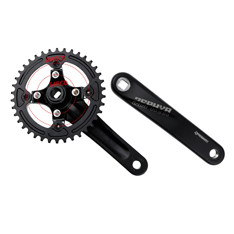 Звездочка квадратного отверстия для велосипеда PROWHEEL 104BCD 170/175 мм коленчатая