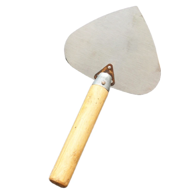 

Manganese Steel Round Shovel Wooden Handle Plastering Coat Float Trowel Concrete Masonry Tools 33x17.5cm/12.99x6.89''