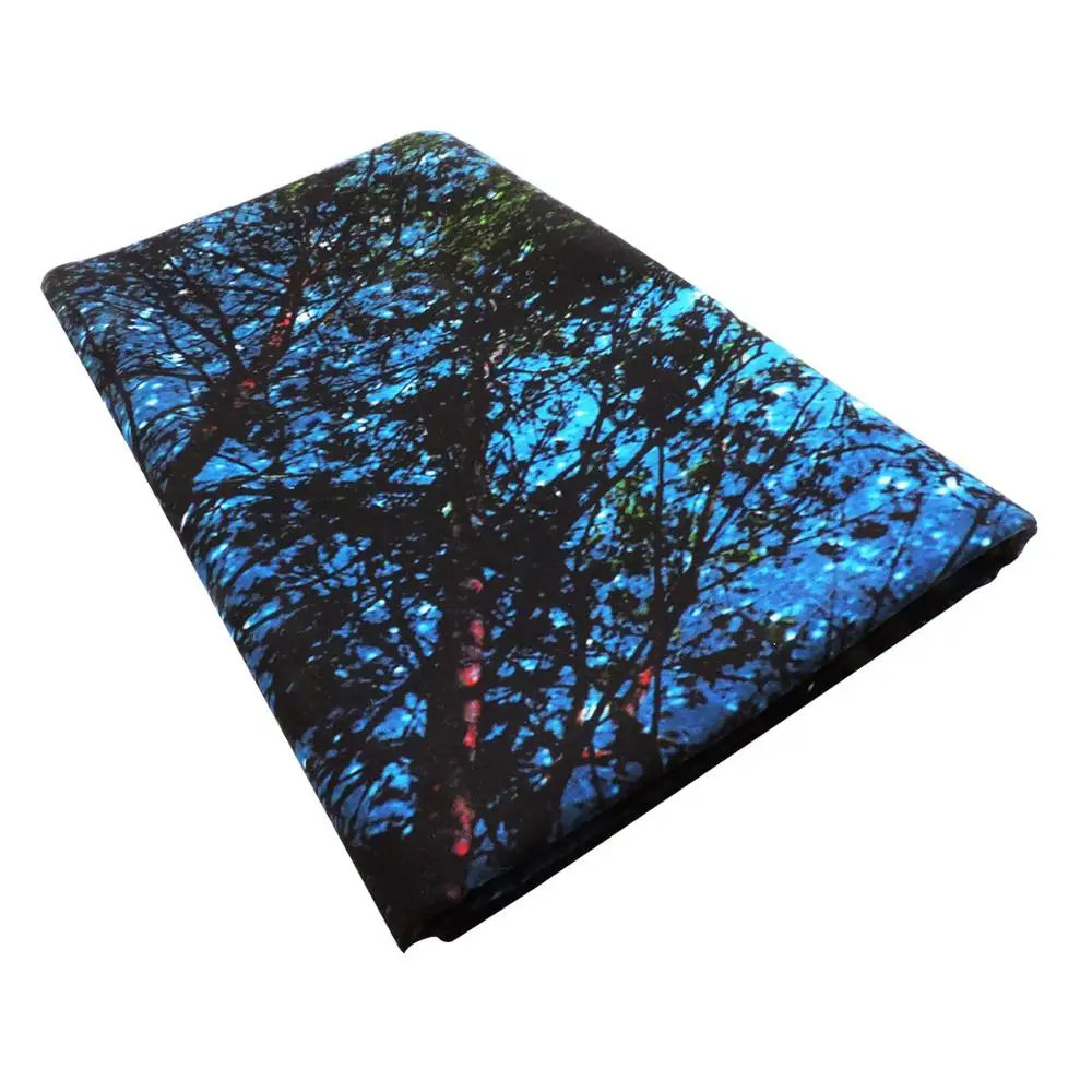 Psychedelic лес деревья и звезды Звездное небо ткань настенный декоративный гобелен