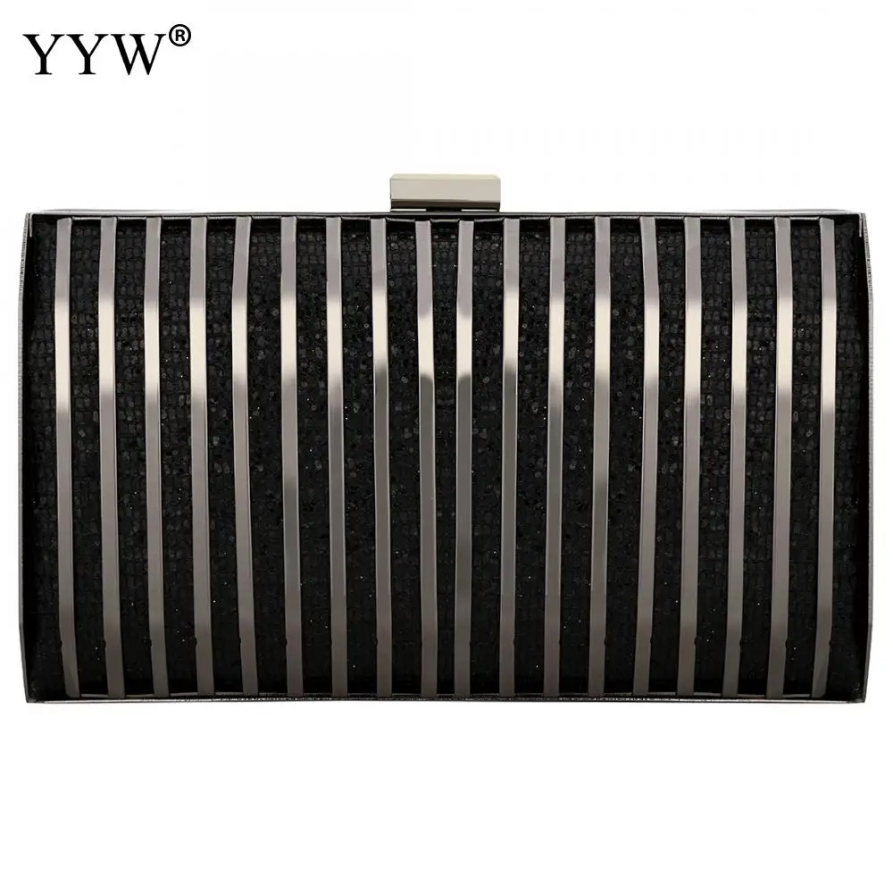 black Gold Crossbody Bag For Women Fashion Evening Party Clutch Bags Over Shoulder Purse Bolsa Feminina Zinc Alloy Sequin Clutch - Цвет: black