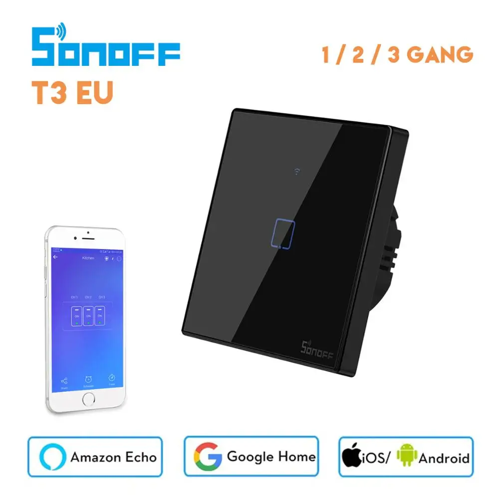 Sonoff T3 ЕС умный Wifi переключатель сенсорный/433 RF/Ewelink приложение дистанционное
