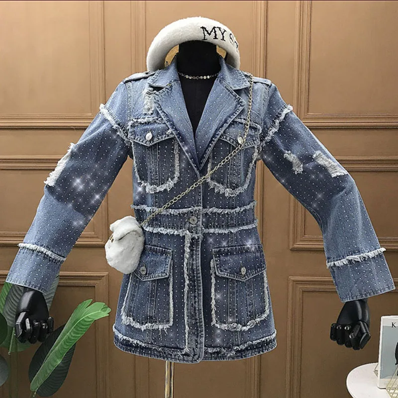 Весеннее винтажное пальто джинсовые куртки для женщин новинка 2020 джинсовая