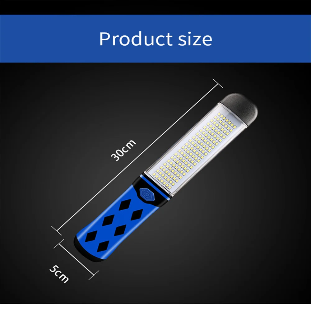 

LED Vehicle Repair Lamp With Magnet And Hook USB Rechargeable Folding Portable Torch Camping Fishing Supplies Emergency Lights