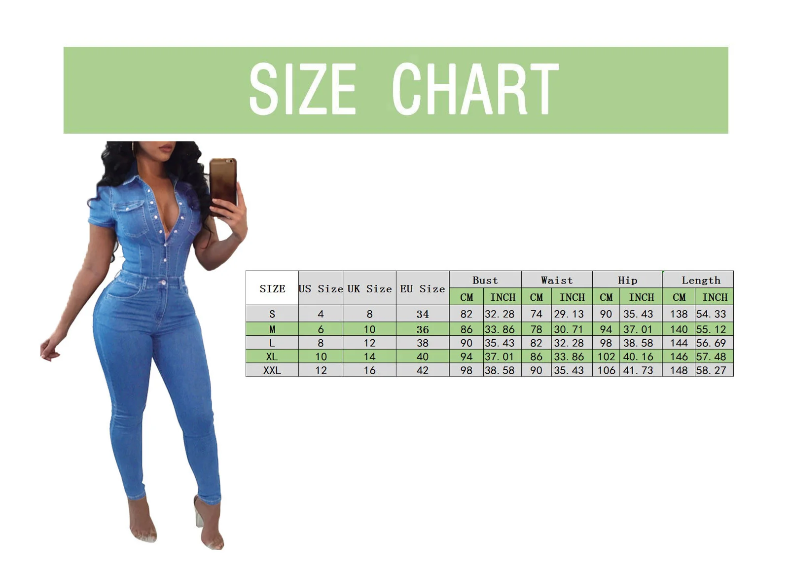 

Women Buttons Sexy Denim Jumpsuit Short Rompers Pocket Bodycon Summer Jeans Overalls Casual Fashion Party Club Playsuit #T2G