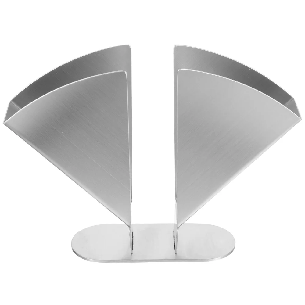 

1Pc Fan Shaped Tissue Rack Stainless Napkin Holder Desktop Tissue Base (Silver)