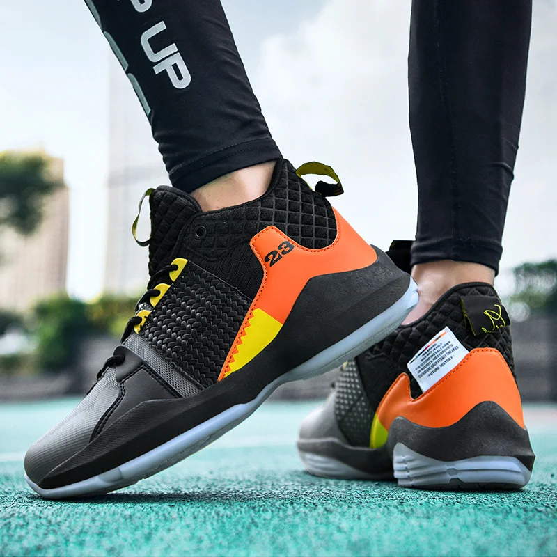 Мужские баскетбольные кроссовки Rxjian с высоким берцем амортизирующий светильник