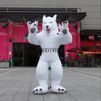 christmas 2m 2 6m 3m inflatable white long fur wolf mascot costume party game dress outfits clothing advertising carnival adults