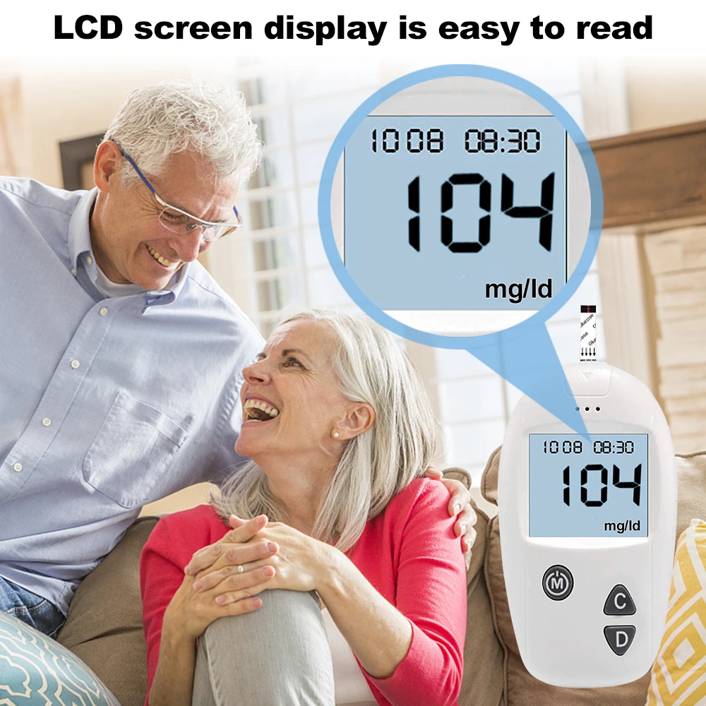 

Blood Sugar Monitor Meter Glucometer Kit Diabetes Blood Glucose Meter Monitor + 50 Test Strips and 50 Lancets Sugar Machine