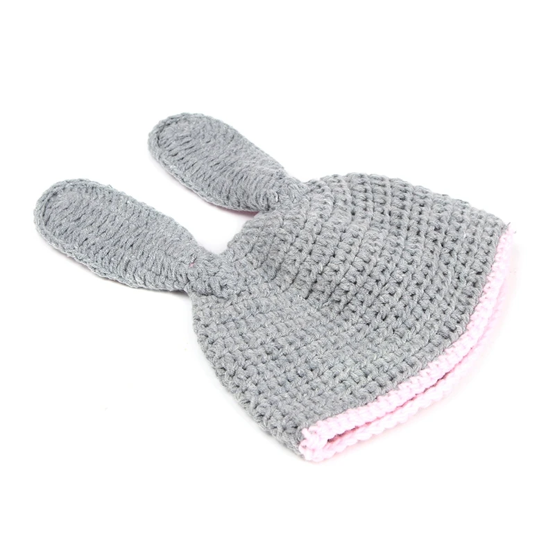 

Baby Rabbit Costume Girl Flower Hat Newborn Crochet Outfits Photography Props