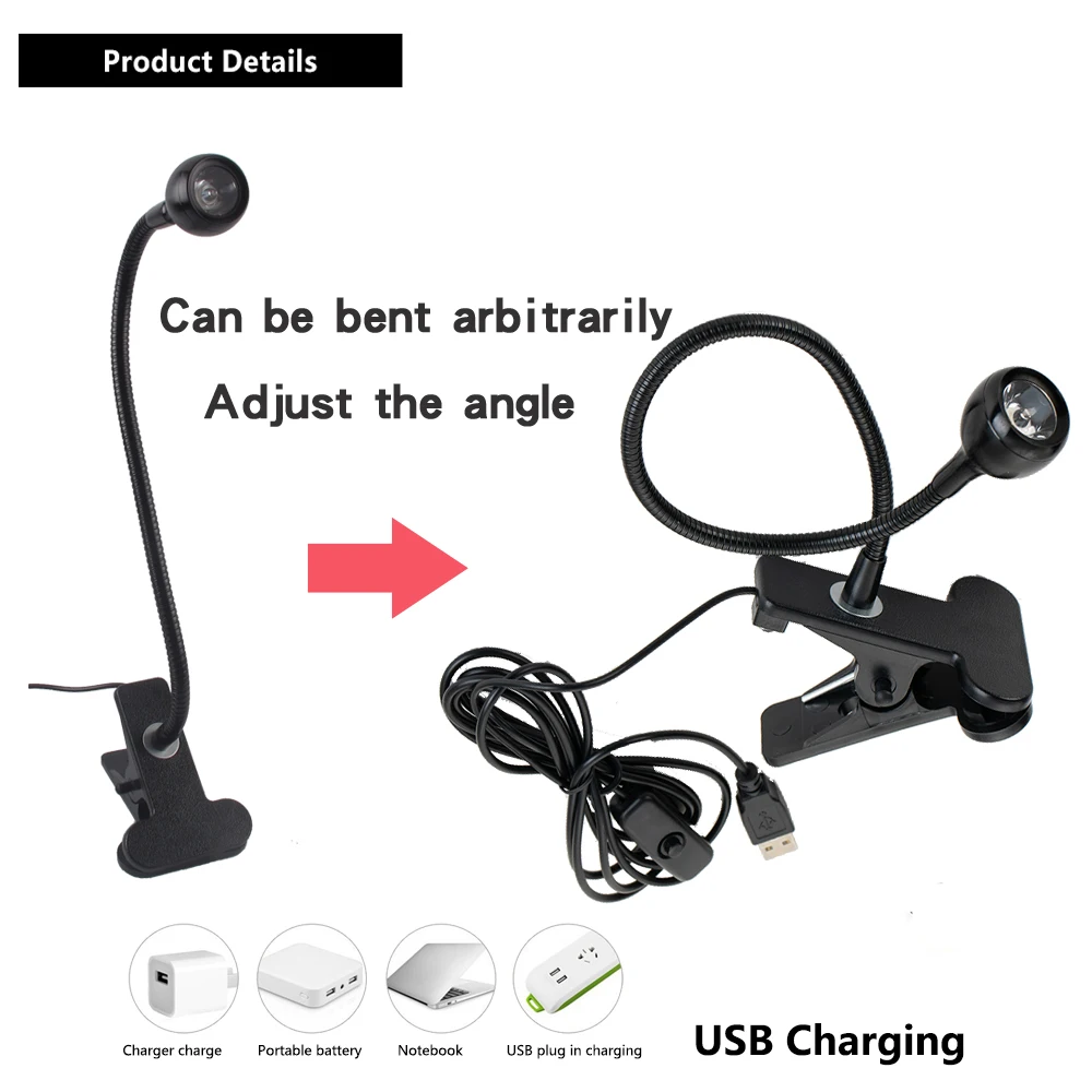 Настольная светодиодсветильник лампа с USB-разъемом гибкая яркая светодиодная