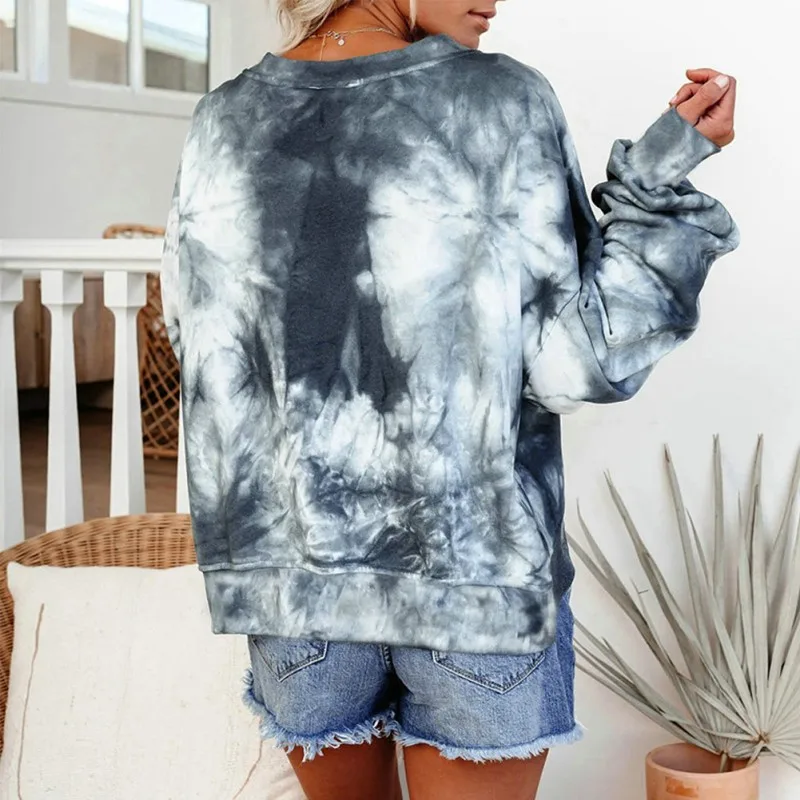 

EFINNY Women T-Shirt Cotton Ladies Autumn Print Loose Two Wear V-neck Long Sleeve Fashion T Shirt Top Tee T-shirt