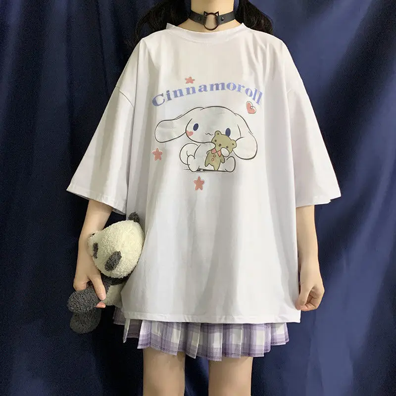 

Women Casual Tshirt White Cartoon Funny Jk Girl Printed Streetwear Female Tops Tee Short Sleeve Fashion T Shirt Hip Hop Clothes