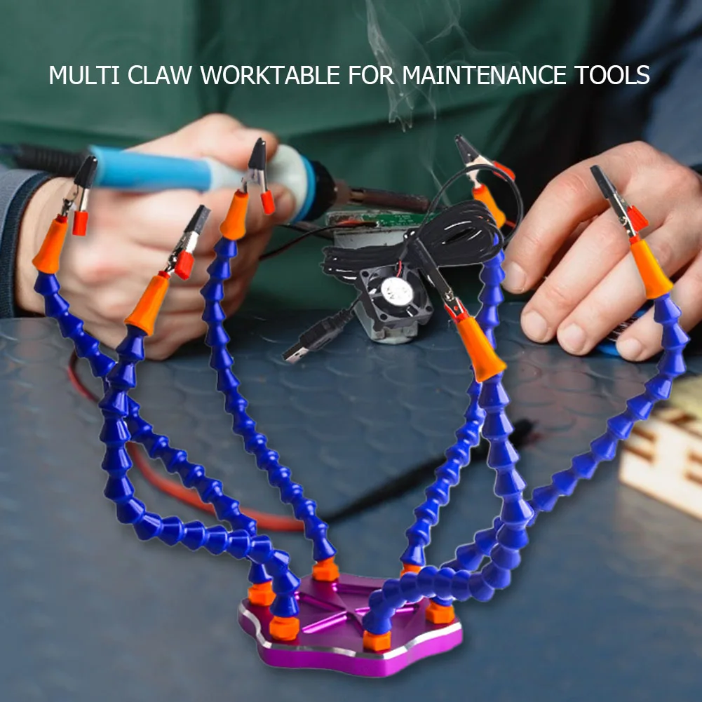 

Multifunctional Table Clamp Soldering Station Third Hand Adjustable Aluminum Alloy Arms Desk Clip Holder for Welding Repair Tool