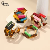 guanlong fashion colorful resin geometric hexagon bangles bracelets for women indian exquisite charms bangle party jewellery