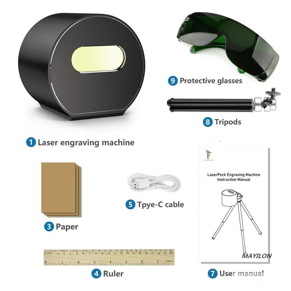 Laserpecker Laser Engraver 3D Printer Portable Mini Engraving Machine Pecker Pro 1.6W Desktop Etcher Cutter | Инструменты