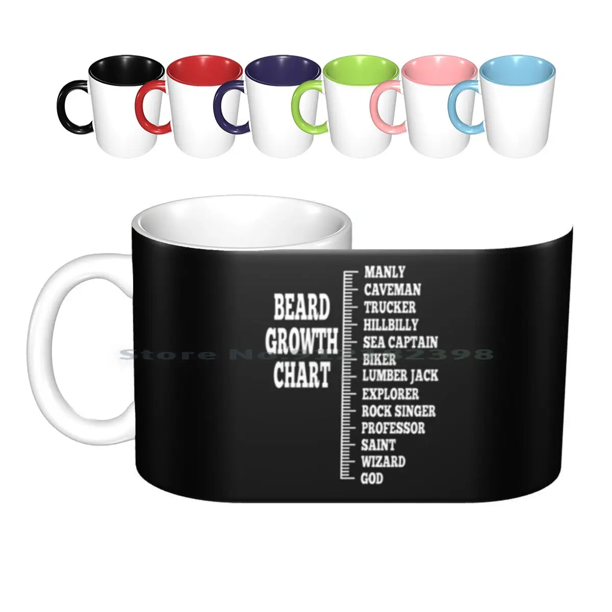 

Beard Growth Chart Ceramic Mugs Coffee Cups Milk Tea Mug Beard Beard Men Scale Honor Manly Proud Beard Growth Funny Humor Beard