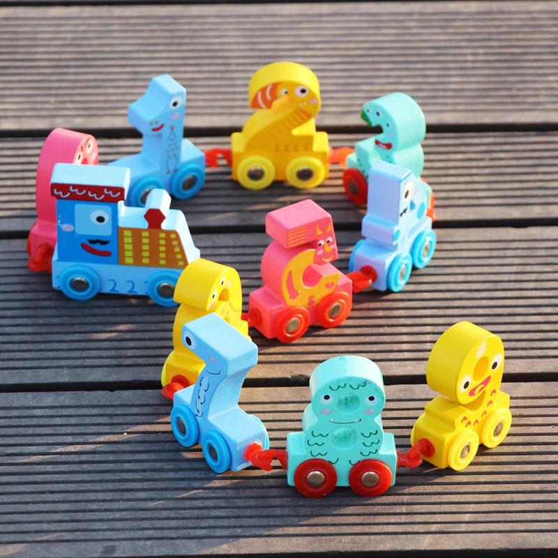

Creative wooden baby rainbow toy building block education stacking game style wooden toy gift train