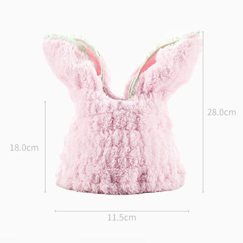 

Wrapped Dry NEW Turban Quickly Coral Hair Hat Fleece Hair Towel Bathing Cap Cute Rabbit Ears Dry Hair Cap
