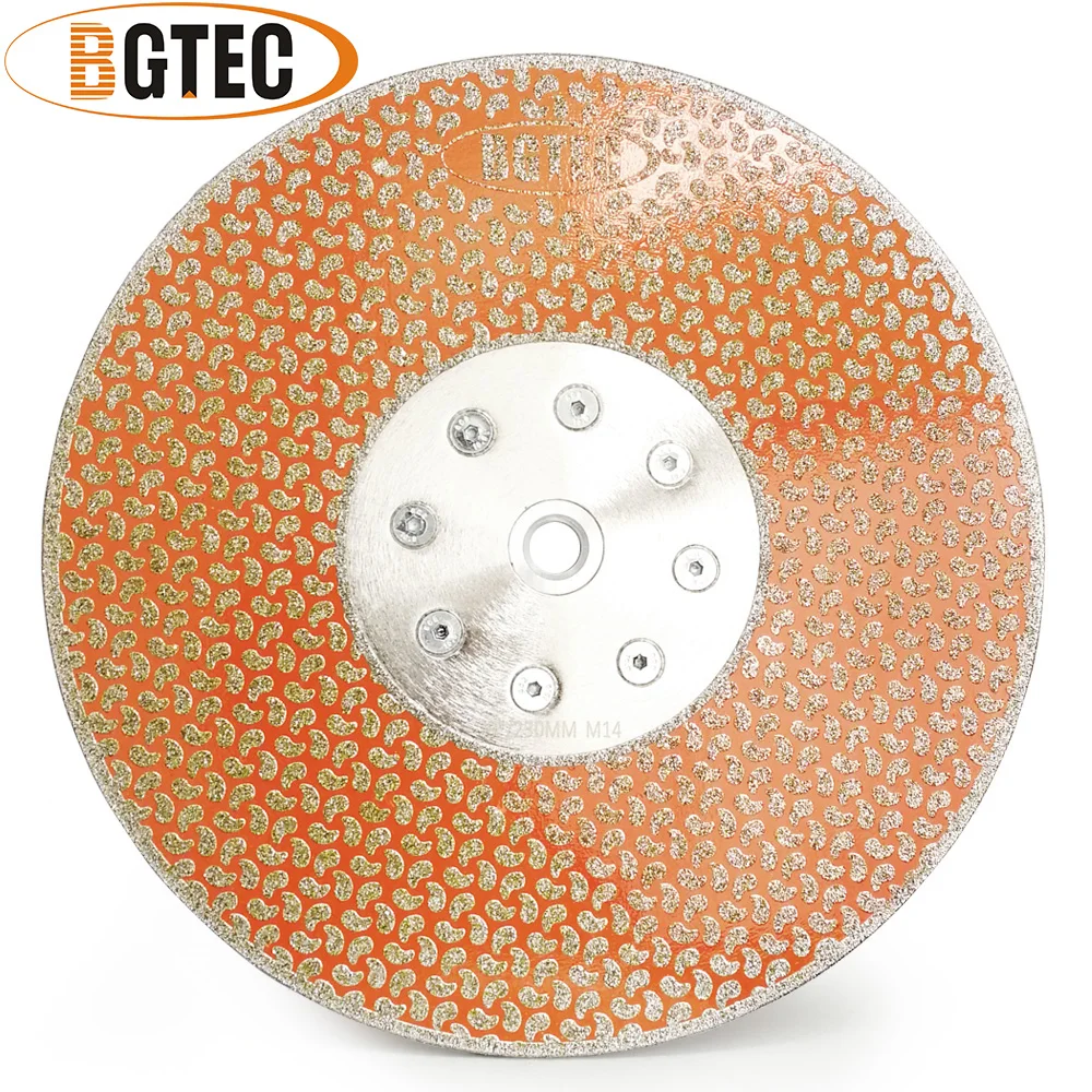 

BGTEC 9" Electroplated Single side coated diamond cutting & grinding disc 230mm M14 flange granite marble diamond saw blade