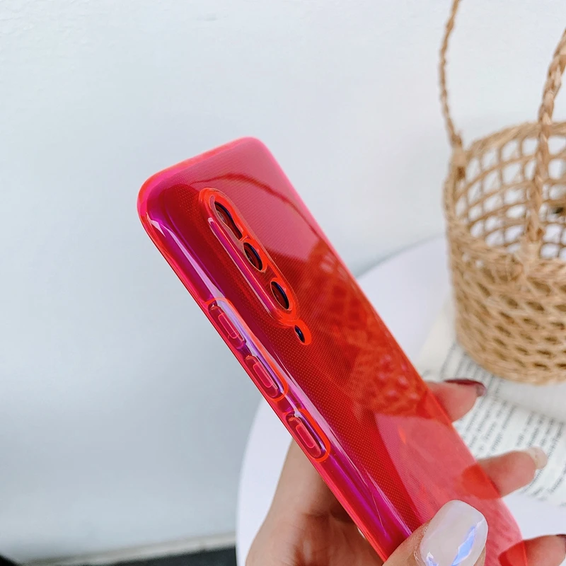 Флуоресцентный неоновый яркий цветной Мягкий Силиконовый ТПУ Прозрачный чехол