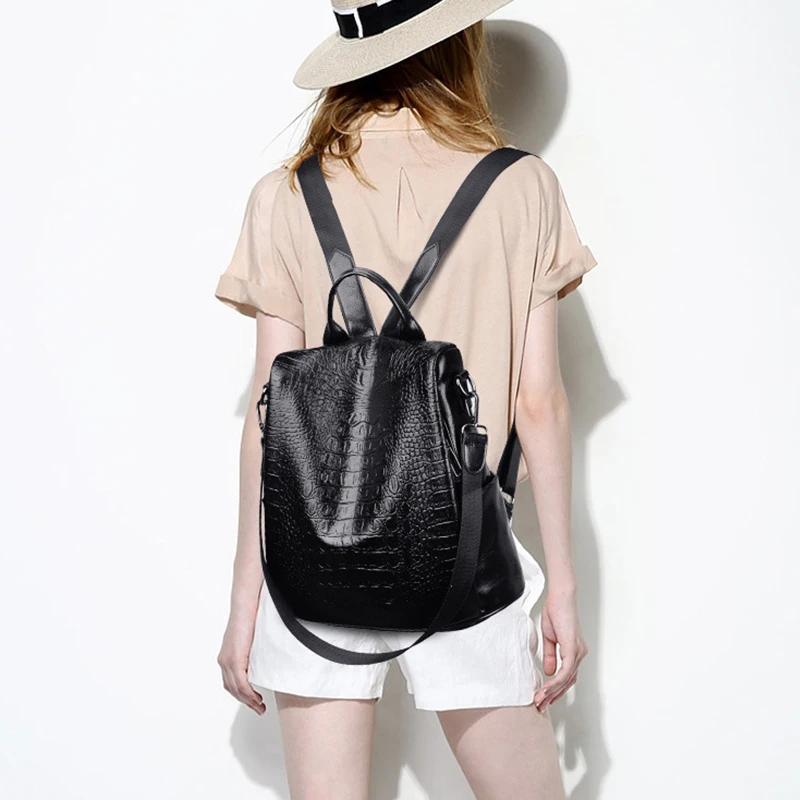 Градиентный рюкзак аллигатора Женский Большой многофункциональный из