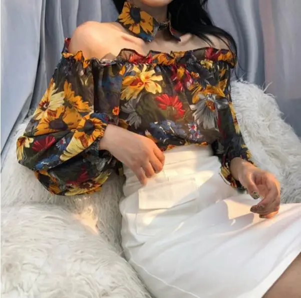 Новые Сексуальные женские блузки с вырезом лодочкой и открытыми плечами 2020